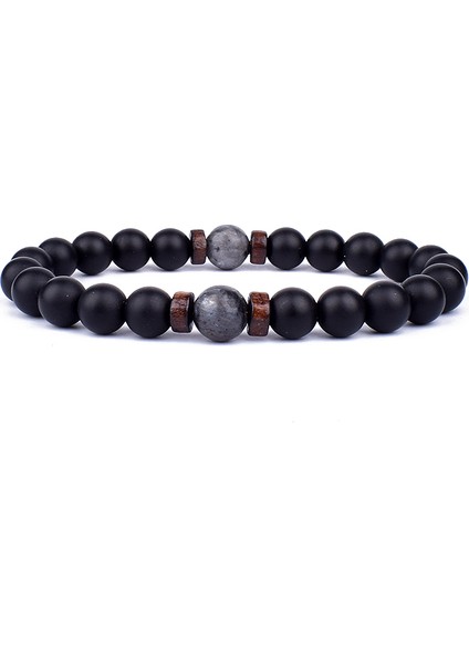 21CM Tarzı No.5 Boyutu Erkekler Için Volkanik Taş Bileklik Doğal Aytaşı Boncuklu Tibet Buda Bileklik Çakra Lav Taşlı Difüzör Bilezik Erkek Takı Hediye (Yurt Dışından)