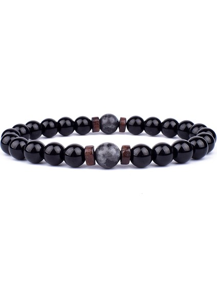 21CM Tarzı No.5 Boyutu Erkekler Için Volkanik Taş Bileklik Doğal Aytaşı Boncuklu Tibet Buda Bileklik Çakra Lav Taşlı Difüzör Bilezik Erkek Takı Hediye (Yurt Dışından)