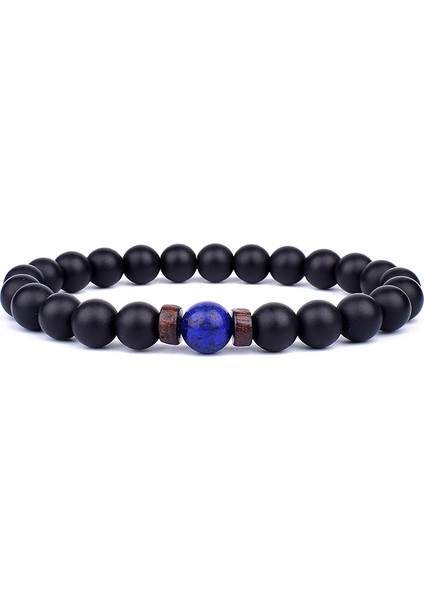 21CM Tarzı No.5 Boyutu Erkekler Için Volkanik Taş Bileklik Doğal Aytaşı Boncuklu Tibet Buda Bileklik Çakra Lav Taşlı Difüzör Bilezik Erkek Takı Hediye (Yurt Dışından)