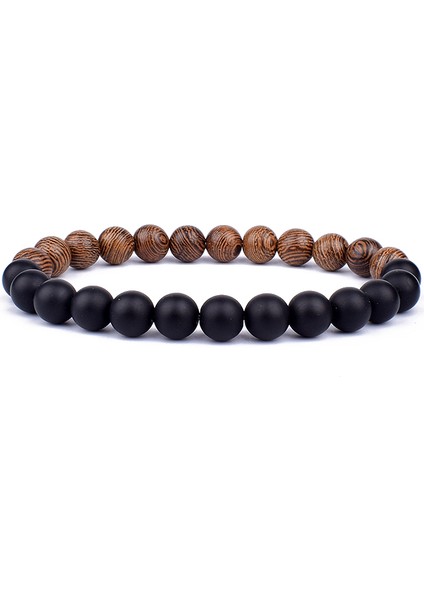 21CM Tarzı No.5 Boyutu Erkekler Için Volkanik Taş Bileklik Doğal Aytaşı Boncuklu Tibet Buda Bileklik Çakra Lav Taşlı Difüzör Bilezik Erkek Takı Hediye (Yurt Dışından)