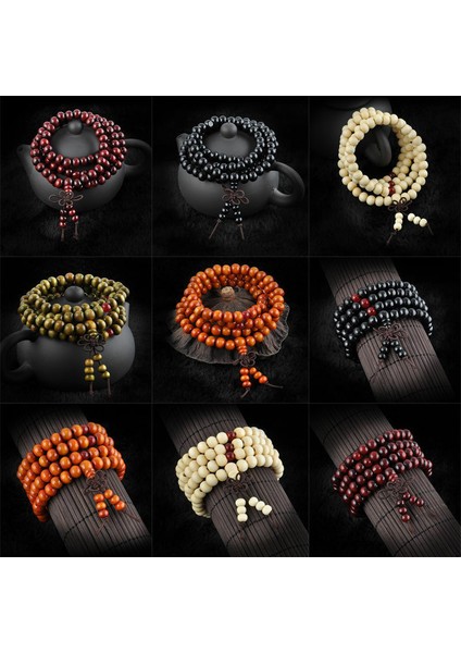 Kırmızı Doğal Sandal Ağacı Budist Buddha Meditasyon Ahşap Tesbih Marathi Bileklik Kadın Erkek Takı Şanslı Hediye (Yurt Dışından) modelleri