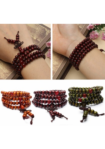 Kırmızı Doğal Sandal Ağacı Budist Buddha Meditasyon Ahşap Tesbih Marathi Bileklik Kadın Erkek Takı Şanslı Hediye (Yurt Dışından) indirimleri