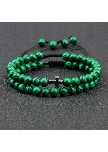 Siyah Mat Çiftler Mesafe Boncuk Bilezik Moda Hematit Haç Kaplan Gözü Taşı Bilezik El Yapımı Yoga Dua Takı Homme Bileklik (Yurt Dışından) modelleri