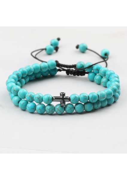 Siyah Mat Çiftler Mesafe Boncuk Bilezik Moda Hematit Haç Kaplan Gözü Taşı Bilezik El Yapımı Yoga Dua Takı Homme Bileklik (Yurt Dışından) indirimleri