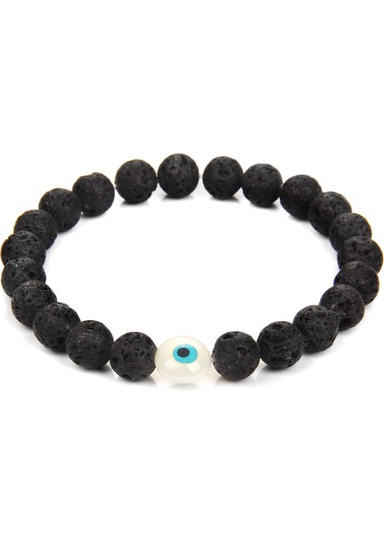 17CM Tarzı Lav 2 Doğal Taş Bileklikler Erkek El Yapımı Lav Taşı Difüzör Bileklikler Kadın Erkek Takı Pulseras Homme (Yurt Dışından)