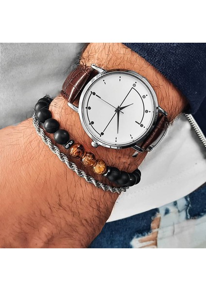 No.4 Boyutu Taç Şarm Bilezik Ben Yeni Moda Taş Boncuklu Zincir Bileklik Erkek Takı Hediye (Yurt Dışından)