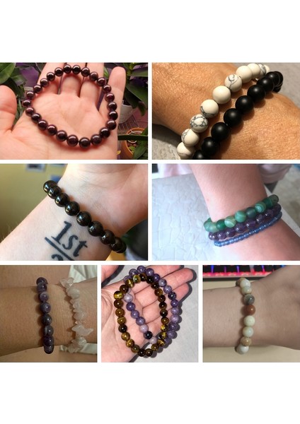 17CM Tarzı 11 Kaymaktaşı Çeşitli Doğal Taş Bileklikler 8mm Boncuklu Bilezikler Cet Agat Yarı Değerli Taş Bilezikler Kadınlar Erkekler Takılar (Yurt Dışından) modelleri