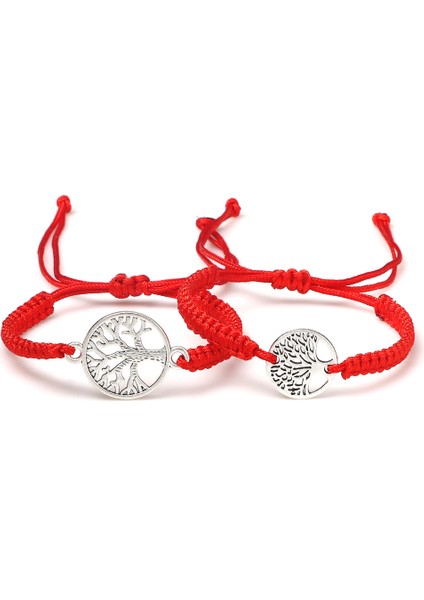Stil 7 Kırmızı Siyah Hayat Ağacı Iplik Bileklik Erkek El Dokuması Örme Ayarlanabilir Tibetli Budist Bilezik Kadın Sevgili Takı Hediye (Yurt Dışından)