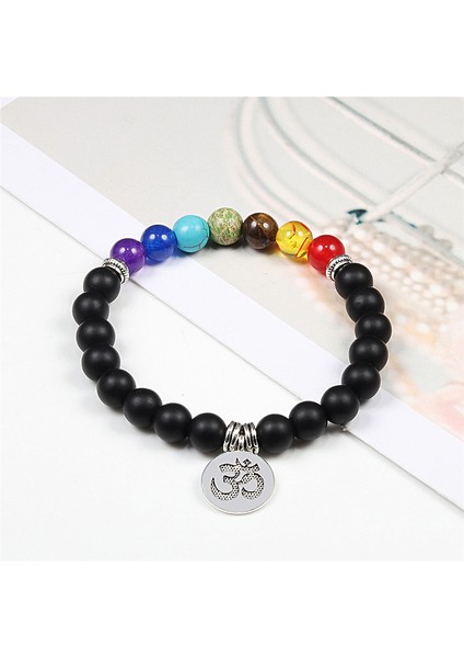 19CM Tarzı Siyah Mat Erkek Kadınlar Için Siyah Lav Taşı Beadakra Iyileştirme Dengesi Yoga Bileklikleri Reiki Dua Taşı Şans Buddhist Kolye Bilezik (Yurt Dışından)
