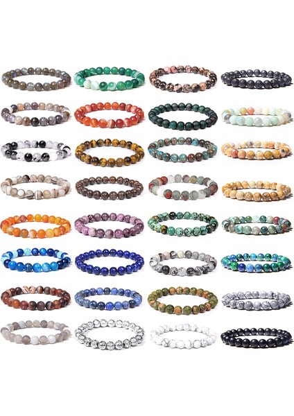 17CM Tarzı Pas Kırmızısı Doğal Şifa Enerjisi Kaplan Gözü Bileklik Cilalı Lapis Lazuli Boncuklu Bilezik Esnek Pulsera Kadın Takı Erkek Bilezikler (Yurt Dışından)