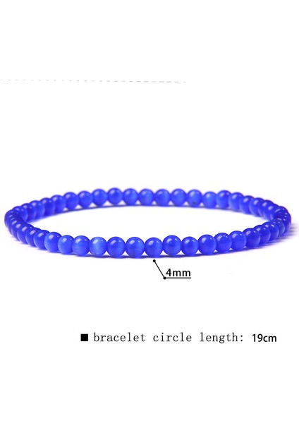 19CM Tarzı Mavi Kedi Erkek Bilezikleri Doğal Mineral Rodonit Boncuklu Bilezik El Yapımı Esnek Takı Kadınlar Doğal Çakra Reiki Pembe Kuvars Bileklik (Yurt Dışından)