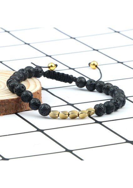 Siyah Lav Çapraz A Doğal 6mm Kaplan Volkanik Lava Bilezik Için Düzensiz Bakır Boncuklar Örme Bilezik Kadın Erkek El Yapımı Etnik Tibet Takı (Yurt Dışından) indirimleri