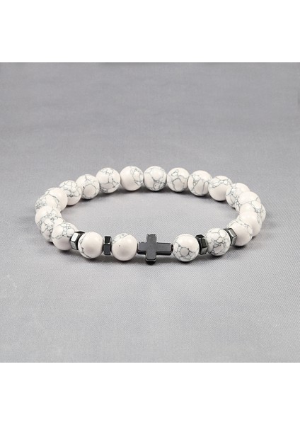 Lav Dua Erkek Kadın Bilezik Hematit Haç Tespih Doğal Taş Boncuk Isa Oniks Meditasyon Bilezikler Takı Hediye Pulsera (Yurt Dışından) modelleri