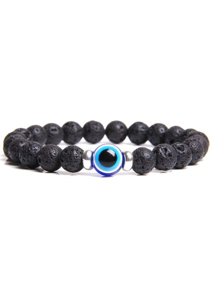 17CM Tarzı Lav Taşı 1 Doğal Taş Bileklikler Erkek El Yapımı Lav Taşı Difüzör Bileklikler Kadın Erkek Takı Pulseras Homme (Yurt Dışından)