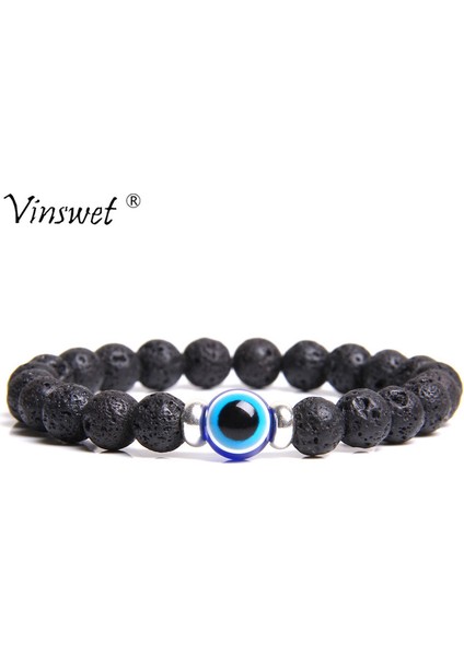 17CM Tarzı Lav Taşı 1 Doğal Taş Bileklikler Erkek El Yapımı Lav Taşı Difüzör Bileklikler Kadın Erkek Takı Pulseras Homme (Yurt Dışından) fiyatları