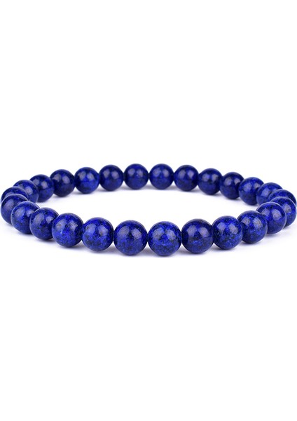 21CM Tarzı No.13 Boyutu Lapis Lazuli Bileklik Erkek Doğal Şifa Enerjisi Lazuli Bilezik Cilalı 8mm Lazurit Boncuk Bilezik Kadın Takı Hediye (Yurt Dışından)