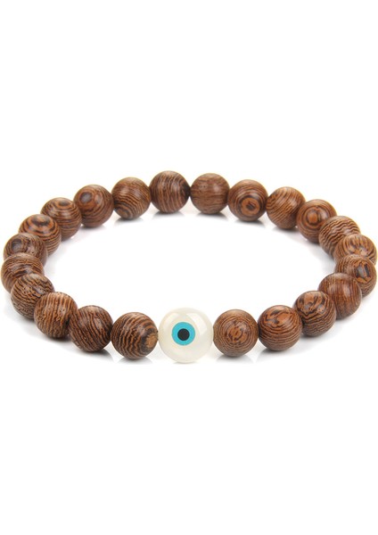 17CM Tarzı Ahşap 2 Doğal Taş Bileklikler Erkek El Yapımı Lav Taşı Difüzör Bileklikler Kadın Erkek Takı Pulseras Homme (Yurt Dışından)