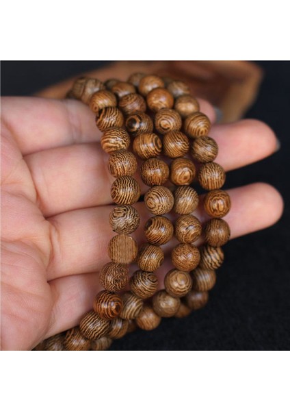 No.8 Boyutu Budist 108 Tane Boncuklu Meditasyon Tesbih Bileklik Ahşap Benzersiz Dua Boncuklu Kadın Erkek Şanslı Bilezikler Bracciali (Yurt Dışından)