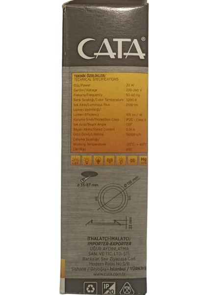 20W x Plus LED Panel - Gün Işığı CT-5661 fırsatları