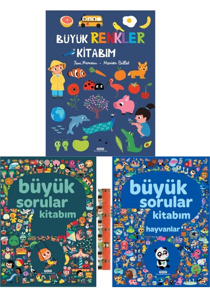 0-3 Yaşbüyük Renkler Kitabım,büyük Sorular Kitabım, Büyük Sorular Kitabım – Hayvanlar (3kitap-Set)
