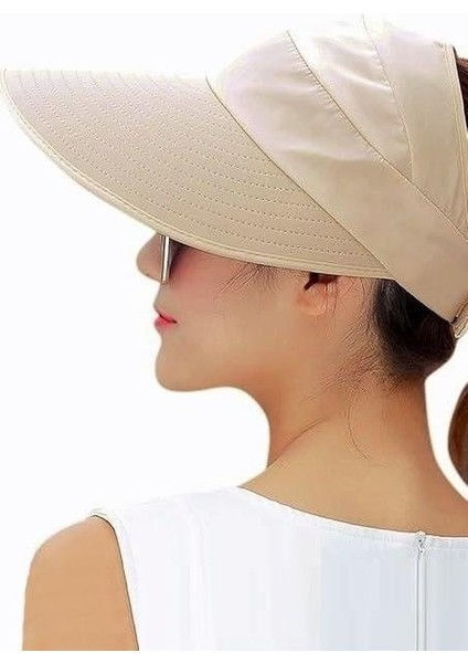 Uv Korumalı Kadın Güneşlik Şapka Açık Hava Aktiviteleri Için Ayarlanabilir Geniş Kenarlı Plaj Şapkası