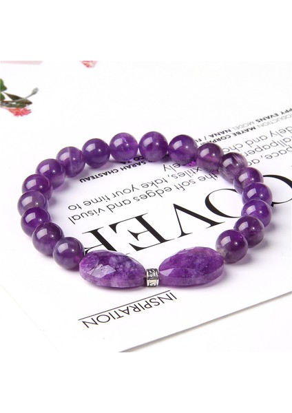 17CM Tarzı Ametist Doğal Reiki Ametist Kelebek Kolye Bileklik Kadınlar Elastik Takı Mor Mineral Taş Boncuk Bilezik Yoga Mala (Yurt Dışından) fiyatları