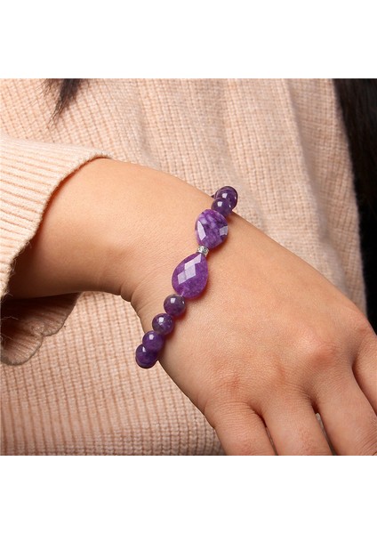 17CM Tarzı Ametist Doğal Reiki Ametist Kelebek Kolye Bileklik Kadınlar Elastik Takı Mor Mineral Taş Boncuk Bilezik Yoga Mala (Yurt Dışından) fırsatları