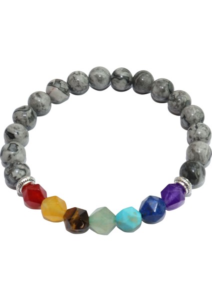 Harita Taşı 7 Çakra Bileklik Erkekler Akik Lapis Lazuli Şifa Dengesi Boncuk Reiki Buddha Dua Doğal Taş Yoga Bileklik Kadın Takı (Yurt Dışından)