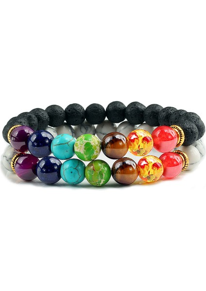 Yeşil Doğal Taş 7 Çakra Bilezik ve Bileklik Lava Iyileştirme Yoga Denge Boncukları Reiki Buddha Dua Bileziği Takı (Yurt Dışından) fiyatları