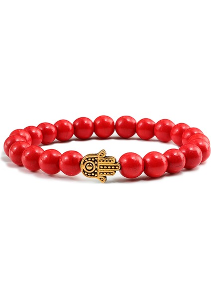 Kızıl Altın Erkekler Için Şans Taşları Doğal Volkanik Taş Bilezik Bayanlar Yoga Dua Takı Altın Sevimli El Bileziği (Yurt Dışından)