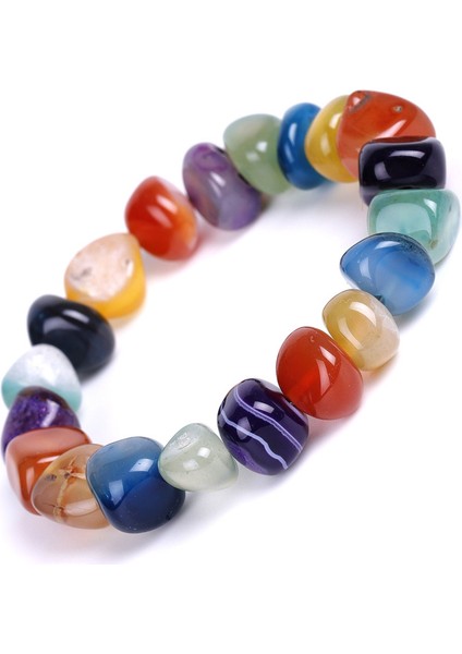 Koyu Mavi Dıezı Yoga Etnik Çok Renkli Doğal Düzensiz Taş Boncuk Strand Bilezik Erkek ve Kadınlar Için El Yapımı 7 Çakra Bilezik Bileziği Erkek (Yurt Dışından) modelleri