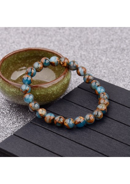 No.44 Beden 2020 Yeni Yaz Stili Doğal Taş Boncuk Bilezik Aventurin Kaplan Gözü Boncuklu Esnek Bilezik Kadın Erkek AB176 (Yurt Dışından) modelleri