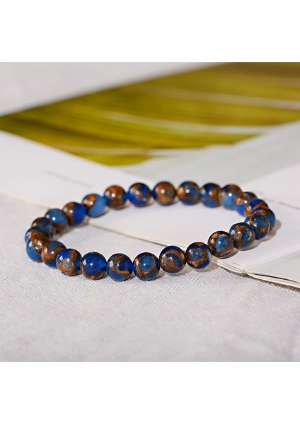 No.44 Beden 2020 Yeni Yaz Stili Doğal Taş Boncuk Bilezik Aventurin Kaplan Gözü Boncuklu Esnek Bilezik Kadın Erkek AB176 (Yurt Dışından) indirimleri