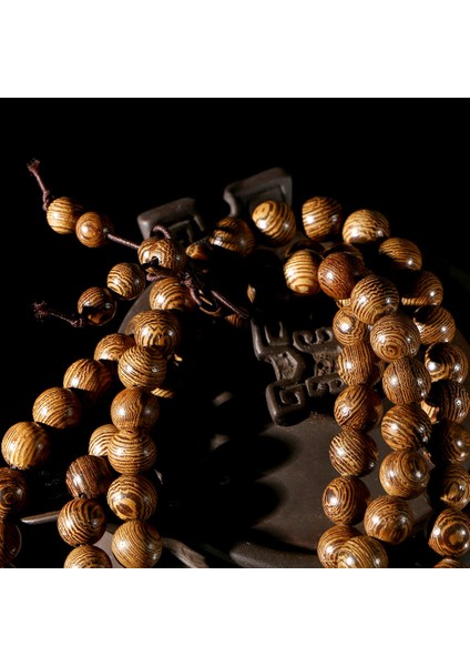 No.5 Boyutu Budist 108 Tane Boncuklu Meditasyon Tesbih Bileklik Ahşap Benzersiz Dua Boncuklu Kadın Erkek Şanslı Bilezikler Bracciali (Yurt Dışından) modelleri