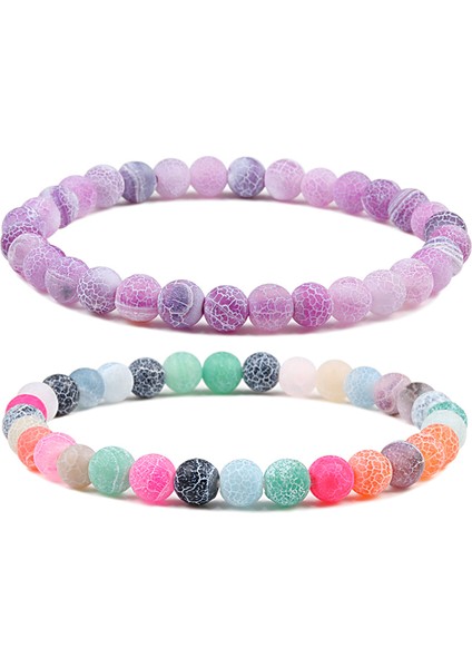 Siyah Yıpranmış Kadın Erkek Için Doğal Taş Boncuklu Lastikli Çakra Bileklik Şans Kolye Dua Takı Bileklik Pulseras (Yurt Dışından)