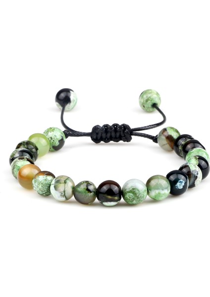 Tip 5 8mm Erkek Kadın Ateş Akik Oniks Boncuk Bileklik Kolye Şifa Doğal Taş Çakra Dua Şans Buddha Ayarlanabilir Takı Hediye (Yurt Dışından)