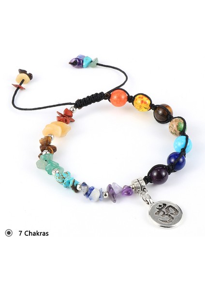 614 7 Çakralar Kadın Doğal Taşlı 7 Çakra Ametist Hindistan Oniks Iyileştirici Denge Bileklik Reiki Dua Yoga Çakıl Boncuklu Bilezik Takı (Yurt Dışından)