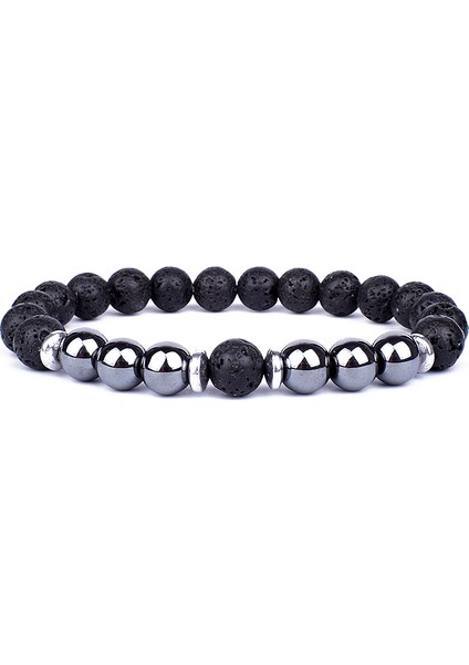 No.32 Tarzı 39 Numara Erkekler Için Silindir Hematit Bilezikler Klasik Doğal Taş Boncuk Bileklikler & Bilezikler Homme Yoga Takı Pulsera (Yurt Dışından)