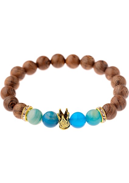ABJ054-2 Oıqueı Doğal Ahşap Boncuklu Yoga Bileklik Erkek Elastik Budist Dua Buddha Bilezikler & Bilezikler Takı Pulsera Hombre (Yurt Dışından)