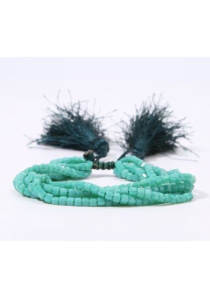 Yeşil Oaııte Miyuki Püsküllü Bilezik Kadınlar Için Katmanlı Kristal Boncuklu Bileklik Pulseras Femme Ayarlanabilir Boho Mücevher Dropship (Yurt Dışından)