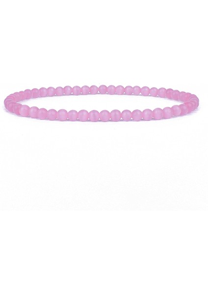 4MMBEADS-17CM Tarzı Kedi Gözü11 Doğal Yuvarlak Akik Oniks Taş Esnek Bileklik Kadın Erkek El Yapımı Yoga Takıları (Yurt Dışından)