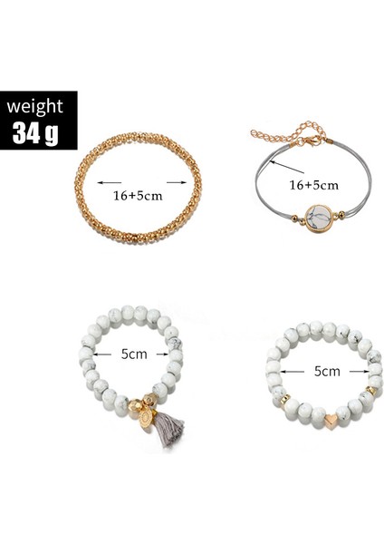 NO.2097 Beden Kadınlar Için Tassel Bilezik Kalp Inci Ay Yıldız Kristal Bilezik 30 Stil Mermer Kaplumbağa Taş El Bileziği Halloween Hediyesi (Yurt Dışından)
