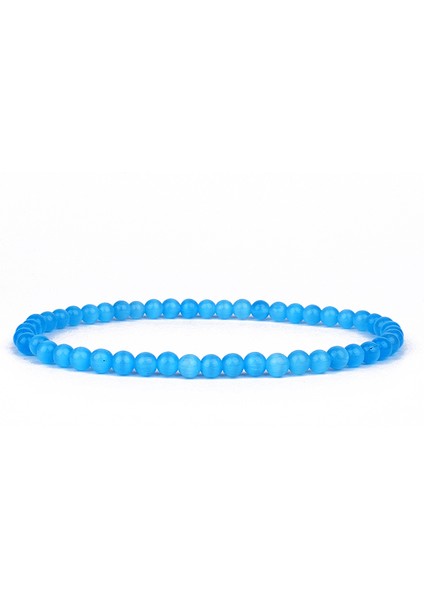 4MMBEADS-17CM Tarzı Kedi Gözü39 Doğal Yuvarlak Akik Oniks Taş Esnek Bileklik Kadın Erkek El Yapımı Yoga Takıları (Yurt Dışından)