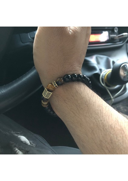 Altın Tyo Vintage Yeni Tasarım Afrika Cz Şanslı 8mm Kaplan Gözü Parlak Siyah Boncuk Bilezik Yapımı Dıy Erkekler Için Takı - (Yurt Dışından) modelleri