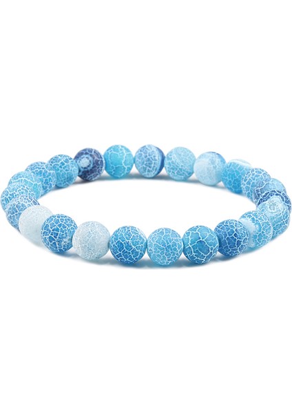 8mm Mavi Mor Doğal Hava Aşındırılmış Taş Bilezik Kadın Erkek Çatlak Çakra Boncuklu Strand Bilezikler Yoga Buddha Takı Hediye (Yurt Dışından)