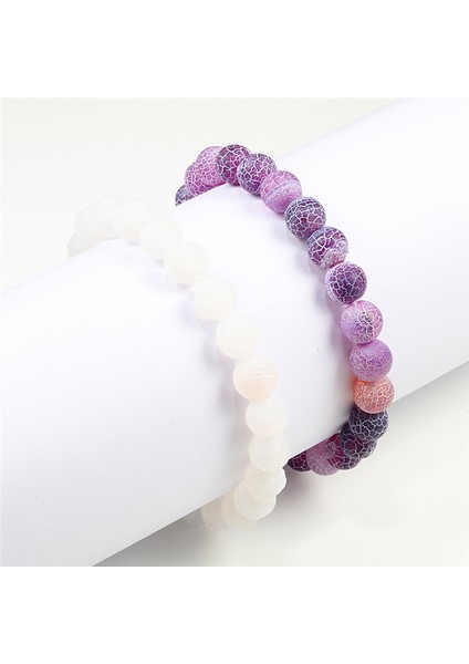 8mm Mavi Mor Doğal Hava Aşındırılmış Taş Bilezik Kadın Erkek Çatlak Çakra Boncuklu Strand Bilezikler Yoga Buddha Takı Hediye (Yurt Dışından) modelleri