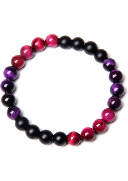 17CM Tarzı No.20 Boyutu Doğal Kaplan Gözü Taşı Erkek Boncuklu Bileklik Paslanmaz Çelik Hematit & Siyah Obsidyen Taşı Mıknatıslı Bilezik Erkek (Yurt Dışından)