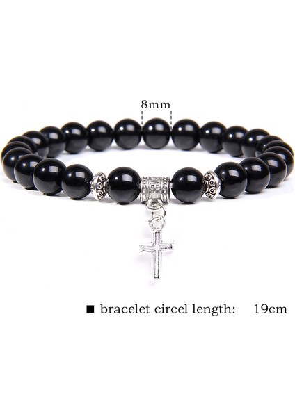 17CM Tarzı Tip 3 Doğal Siyah Oniks Boncuk Bilezik Moda Volkanik Lav Taşlı Dini Haç Kolye Bilezik Kadın Erkek Yoga Takı Için (Yurt Dışından) modelleri