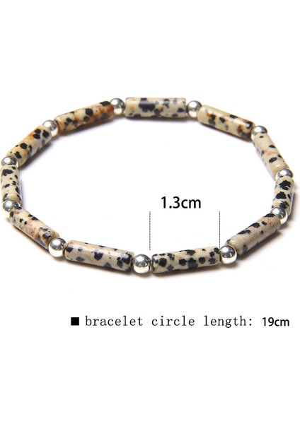 17CM Tarzı Yeşim Taşı Erkekler Için Lapis Lazuli Bileklik Doğal Cilalı Dikdörtgen Taş Bileklik Gümüş Renk Yuvarlak Boncuk Şans Bileziği Kadın Takı (Yurt Dışından) fırsatları