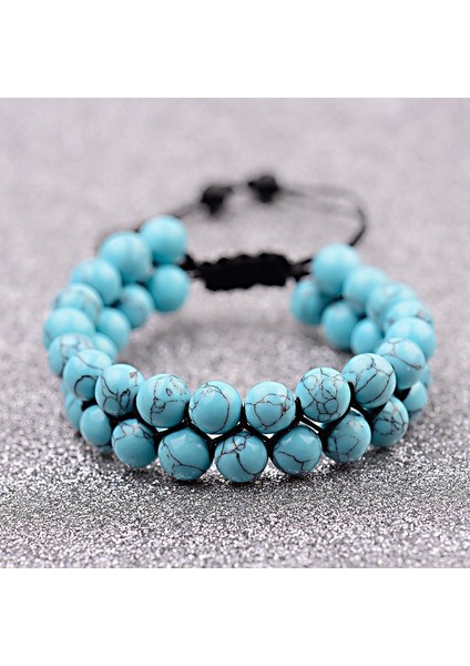 Stil 11 Moda Siyah Lava Taş Boncuklu Bileklik Erkek Homme Etnik Yoga Çift Katmanlı Turkuaz Inci Bilezikler Bileklik Pulseras Hombre (Yurt Dışından) fırsatları
